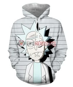 OneHeroSuits Cozy Hoodies Rick And Morty Hoodies Creative 3D Print Pullover Hooded Sweatshirt Ver.2
