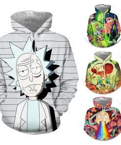 OneHeroSuits Cozy Hoodies Rick And Morty Hoodies Creative 3D Print Pullover Hooded Sweatshirt Ver.2