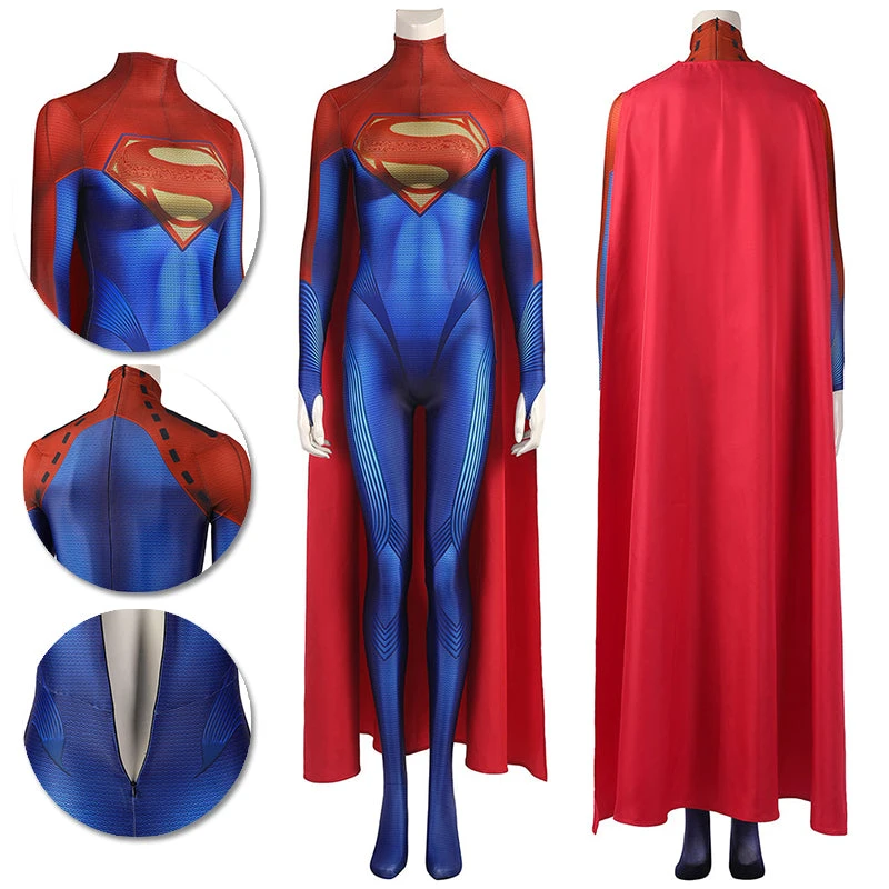 OneHeroSuits Costumes Supergirl Kara Zor-El Cosplay Costume 3D Printed Jumpsuits With Cloak 1 OneHeroSuits Costumes Supergirl Kara Zor-El Cosplay Costume 3D Printed Jumpsuits With Cloak