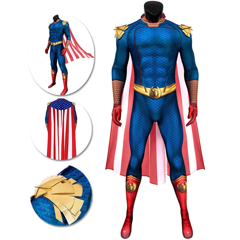 OneHeroSuits Expert-level Cosplay Bodysuit & Zentai The Boys Homelander Cosplay Costume Detail Printed Edition 1 OneHeroSuits Expert-level Cosplay Bodysuit & Zentai The Boys Homelander Cosplay Costume Detail Printed Edition