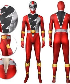 1herosuits The Red Ranger Cosplay Costume KISHIRYU SENTAI RYUSOULGER Spandex Suit Costumes