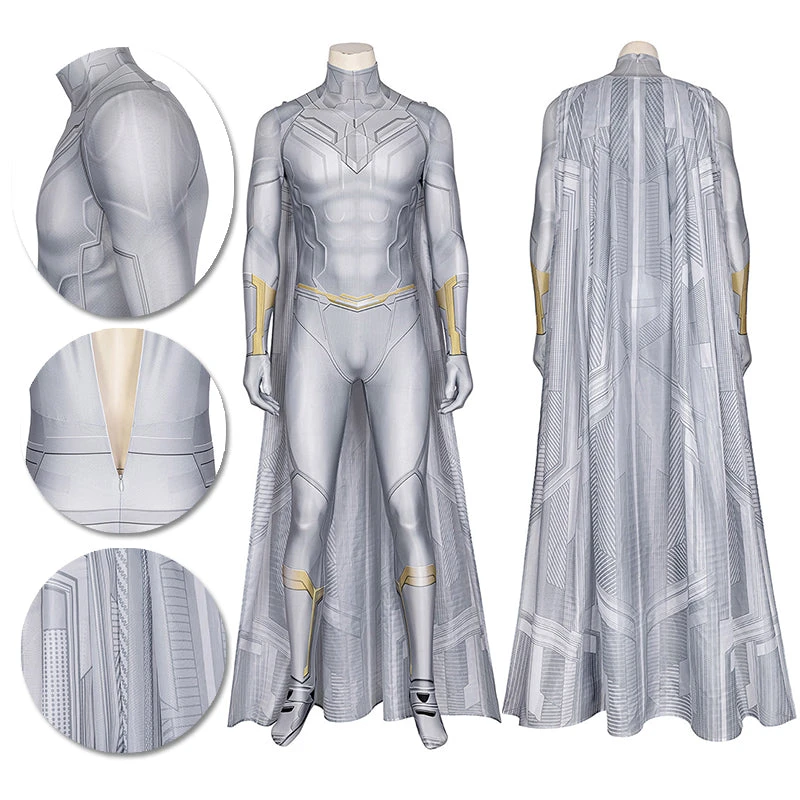 OneHeroSuits WandaVision White Cosplay Costumes White Vision 3D Printed Suit 1 OneHeroSuits WandaVision White Cosplay Costumes White Vision 3D Printed Suit