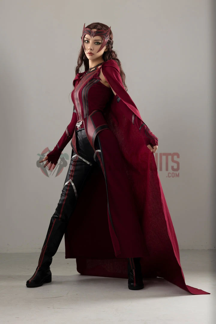 OneHeroSuits Wandavision Scarlet Witch Cosplay Costumes Halloween Carnival Set 1 OneHeroSuits Wandavision Scarlet Witch Cosplay Costumes Halloween Carnival Set