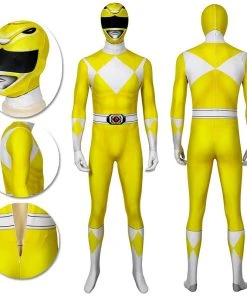 OneHeroSuits Yellow Power Ranger Suit Spandex Power Rangers Costumes Printed Edition Expert-level Cosplay Bodysuit & Zentai