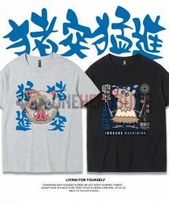 OneHeroSuits Demon Slayer Creative Print Anime Inosuke T-shirt Two Styles Available