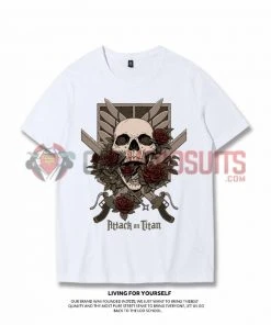 OneHeroSuits Attack On Titan Creative Print Anime Skeleton T-shirt