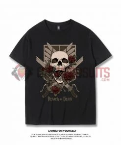 OneHeroSuits Attack On Titan Creative Print Anime Skeleton T-shirt