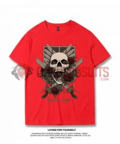 OneHeroSuits Attack On Titan Creative Print Anime Skeleton T-shirt