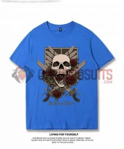 OneHeroSuits Attack On Titan Creative Print Anime Skeleton T-shirt