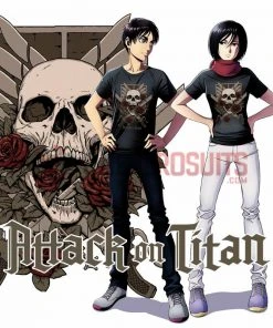 OneHeroSuits Attack On Titan Creative Print Anime Skeleton T-shirt