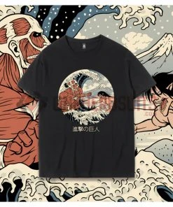 OneHeroSuits Attack On Titan Creative Print Anime Ukiyoe T-shirt