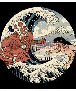 OneHeroSuits Attack On Titan Creative Print Anime Ukiyoe T-shirt