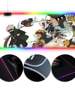 OneHeroSuits RGB LED Gaming Mouse Pad Extra Large Kakashi Ninken Summon Ninja Dogs Printing