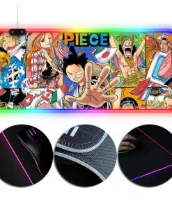 OneHeroSuits One Piece Straw Hat Pirates RGB Gaming Mouse Pad Extra Large
