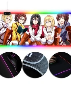 OneHeroSuits Attack On Titan Girls Printing RGB Gaming Mouse Pad Extra Large