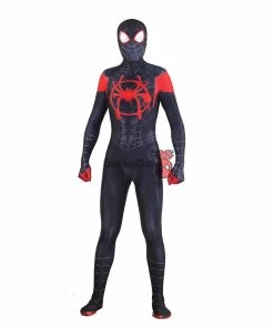 OneHeroSuits Miles Morales Spandex Suit Halloween Black Spider Cosplay Bodysuit