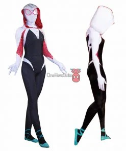 OneHeroSuits Gwen Stacy Spider Suit Into The Spider Verse Gwen Cosplay Bodysuit Zentai/Jumpsuit