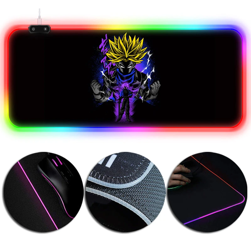 OneHeroSuits Trunks Super Saiyan Printed LED Mouse Pad Large Extended Mousepad Full Desktop 1 OneHeroSuits Trunks Super Saiyan Printed LED Mouse Pad Large Extended Mousepad Full Desktop