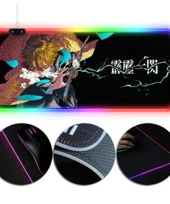 1herosuits RGB Mouse Pad With Creative Zenitsu Agatsuma Breath Of Thunder Printing