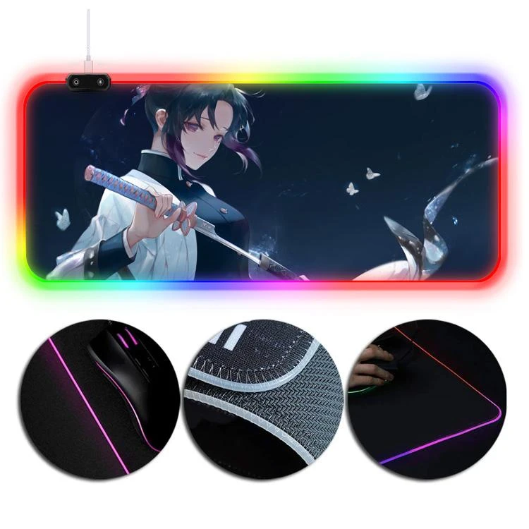 OneHeroSuits Extended Mouse Pad RGB LED Gaming Pad Demon Slayer Shinobu Kocho Printing 1 OneHeroSuits Extended Mouse Pad RGB LED Gaming Pad Demon Slayer Shinobu Kocho Printing