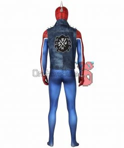 OneHeroSuits Punk-Rock Spidey Suit Hobart Brown Bodysuit With Vest