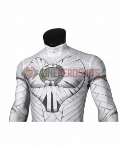 OneHeroSuits Moon Knight Cosplay Costumes White Spandex Bodysuit With Cloak