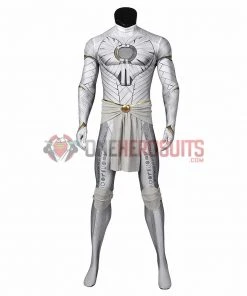 OneHeroSuits Moon Knight Cosplay Costumes White Spandex Bodysuit With Cloak
