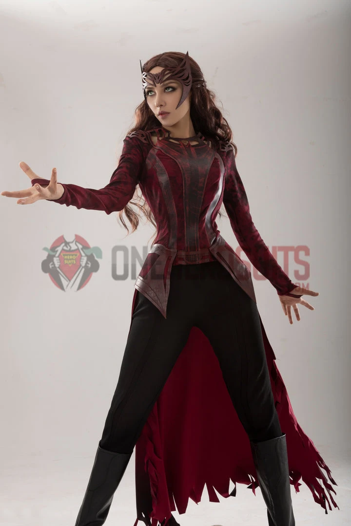 OneHeroSuits Scarlet Witch Wanda Cosplay Costumes Battle Damaged Edition Halloween Suits 2 OneHeroSuits Scarlet Witch Wanda Cosplay Costumes Battle Damaged Edition Halloween Suits