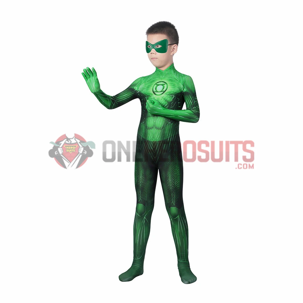 OneHeroSuits Kids Green Lantern Cosplay Costume Hal Jordan Jumpsuit Expert-level Cosplay Bodysuit & Zentai 4 OneHeroSuits Kids Green Lantern Cosplay Costume Hal Jordan Jumpsuit Expert-level Cosplay Bodysuit & Zentai