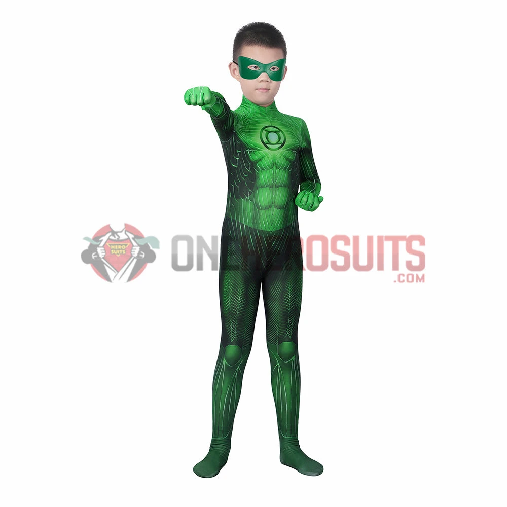 OneHeroSuits Kids Green Lantern Cosplay Costume Hal Jordan Jumpsuit Expert-level Cosplay Bodysuit & Zentai 3 OneHeroSuits Kids Green Lantern Cosplay Costume Hal Jordan Jumpsuit Expert-level Cosplay Bodysuit & Zentai