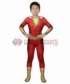 OneHeroSuits Kids Shazam Cosplay Suit Fury Of The Gods Spandex BodySuit Entry-level Cosplay Bodysuit & Zentai 23 OneHeroSuits Kids Shazam Cosplay Suit Fury Of The Gods Spandex BodySuit Entry-level Cosplay Bodysuit & Zentai