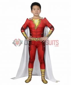 OneHeroSuits Kids Shazam Cosplay Suit Fury Of The Gods Spandex BodySuit Entry-level Cosplay Bodysuit & Zentai 20 OneHeroSuits Kids Shazam Cosplay Suit Fury Of The Gods Spandex BodySuit Entry-level Cosplay Bodysuit & Zentai