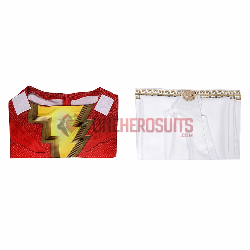 OneHeroSuits Kids Shazam Cosplay Suit Fury Of The Gods Spandex BodySuit Entry-level Cosplay Bodysuit & Zentai 2 OneHeroSuits Kids Shazam Cosplay Suit Fury Of The Gods Spandex BodySuit Entry-level Cosplay Bodysuit & Zentai