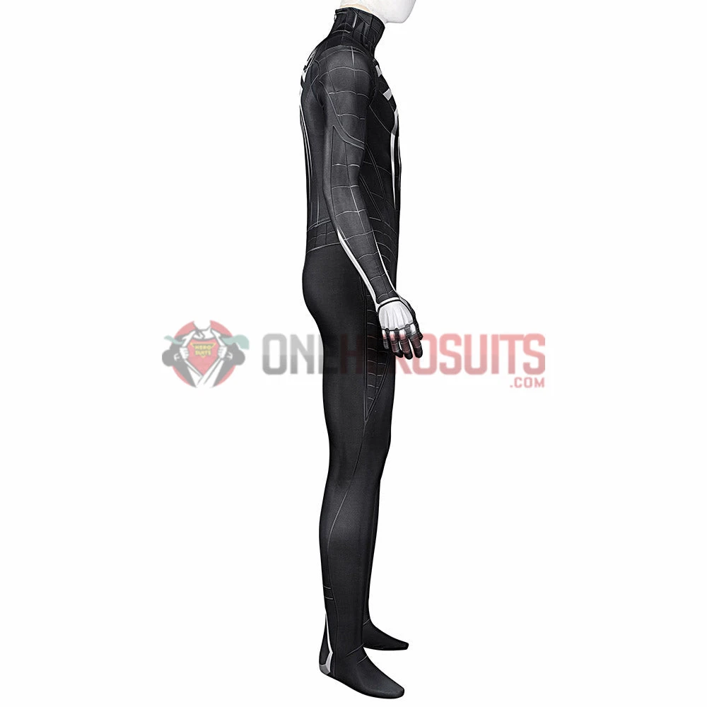 OneHeroSuits Spider Man Miles Morales PS5 Cosplay Suit Symbiote Black Spandex Bodysuit 7 OneHeroSuits Spider Man Miles Morales PS5 Cosplay Suit Symbiote Black Spandex Bodysuit
