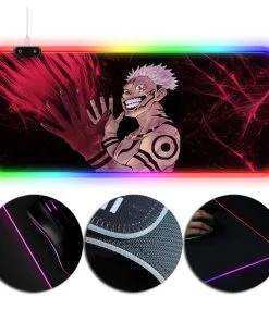 OneHeroSuits Jujutsu Kaisen Sorcery Fight Sukuna Creative Printed RGB Gaming Mouse Pad Extra Large