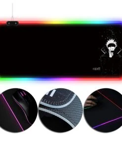 OneHeroSuits Sorcery Fight RGB Mouse Pad Jujutsu Kaisen Satoru Gojo Black Printed RGB Gaming Mouse Pad