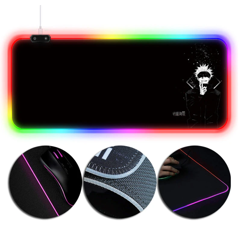 OneHeroSuits Sorcery Fight RGB Mouse Pad Jujutsu Kaisen Satoru Gojo Black Printed RGB Gaming Mouse Pad 1 OneHeroSuits Sorcery Fight RGB Mouse Pad Jujutsu Kaisen Satoru Gojo Black Printed RGB Gaming Mouse Pad