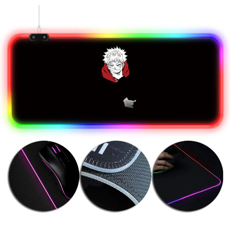 OneHeroSuits Sorcery Fight RGB Mouse Pad Jujutsu Kaisen Yuji Itadori Black Printed RGB Gaming Mouse Pad 1 OneHeroSuits Sorcery Fight RGB Mouse Pad Jujutsu Kaisen Yuji Itadori Black Printed RGB Gaming Mouse Pad