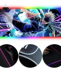 OneHeroSuits Sorcery Fight LED Mouse Pad Satoru Gojo Creative Painting Gaming Mouse Pad Large Extended
