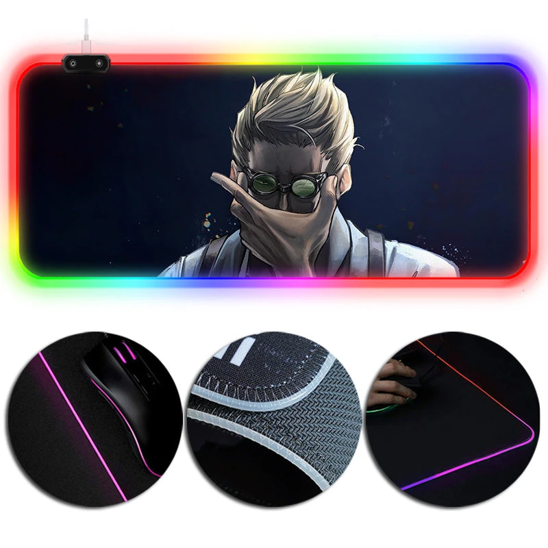 OneHeroSuits Sorcery Fight LED Mouse Pad Nanami Kento Painting Full Desktop Mousepad 1 OneHeroSuits Sorcery Fight LED Mouse Pad Nanami Kento Painting Full Desktop Mousepad