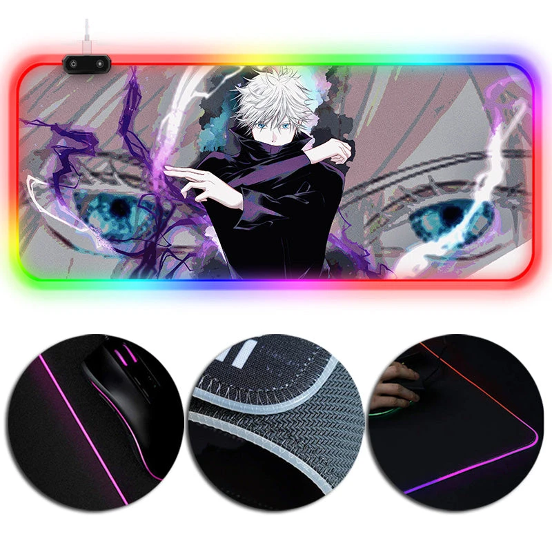 OneHeroSuits Sorcery Fight LED Mouse Pad Satoru Gojo Painting Full Desktop Mousepad 1 OneHeroSuits Sorcery Fight LED Mouse Pad Satoru Gojo Painting Full Desktop Mousepad